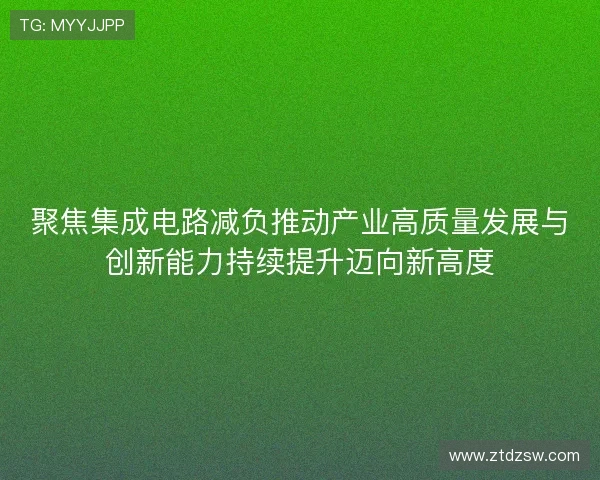 聚焦集成电路减负推动产业高质量发展与创新能力持续提升迈向新高度 聚焦集成电路减负推动产业高质量发展与创新能力持续提升迈向新高度